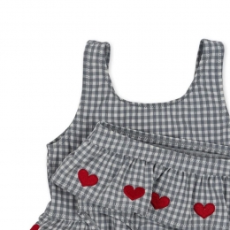 ◆키즈◆24SS 키즈 체크 하트 비키니 블루그레이 KS100498 TRADEWINDS