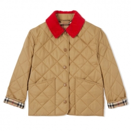 ◆키즈◆23SS 키즈 레드 카라 퀄팅 자켓 아카이브베이지 8053870