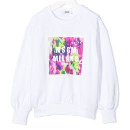 ◆키즈◆21SS 키즈 컬러풀 스퀘어 로고 맨투맨 화이트 MS026852 001