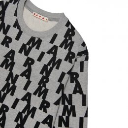 ◆키즈◆23FW 키즈 로고 패턴 올오버 맨투맨 그레이 M00929 M00QD 0M90B