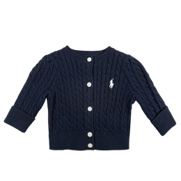 ◆키즈◆23SS 여성 포니 자수 케이블 가디건 네이비 543047 011