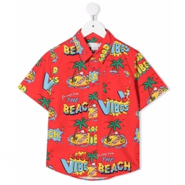 ◆키즈◆22SS 키즈 아일랜드 프린트 셔츠 레드 8Q5MC1 Z0159 412MC
