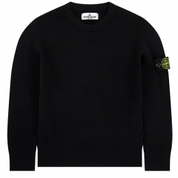 ◆12주년◆키즈 와펜 크루넥 니트 블랙 7316513A7 V0029