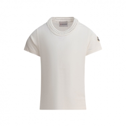 ◆키즈◆키즈 로고 패치 니티드 넥 반팔 티셔츠 아이보리 8C000 41 83907 034