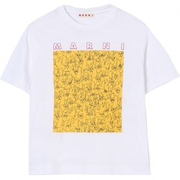 ◆키즈◆25SS 여성 그래픽 프린트 티셔츠 화이트 M01414 M00SG 0M10A