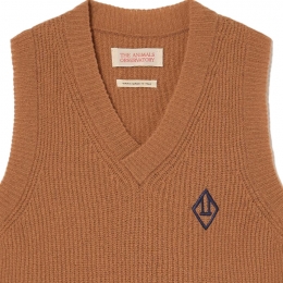 ◆키즈◆22FW 키즈 로고 울 조끼 브라운 F22110 199FE