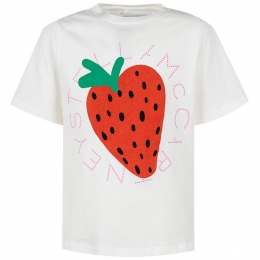 ◆키즈◆25SS 여성 스트로베리 프린트 티셔츠 화이트 TW8B21 Z0434 101