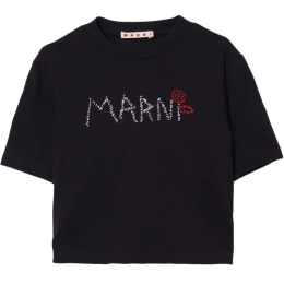 ◆키즈◆25SS 여성 플로럴 자수 로고 티셔츠 네이비 M01444 M00V4 0M803