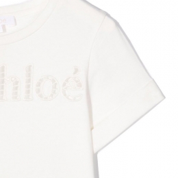 ◆키즈◆22SS 여성 로고 자수 티셔츠 화이트 C15D46 117