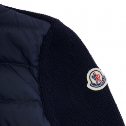 ◆키즈◆25SS 키즈 로고 패치 믹스 니트 패딩자켓 네이비 9B000 06 M1509 742