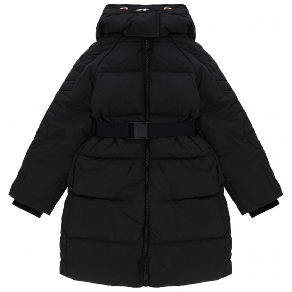 ◆키즈◆23FW 여성 퀄팅 벨티드 롱 후드 패딩 자켓 블랙 8069484